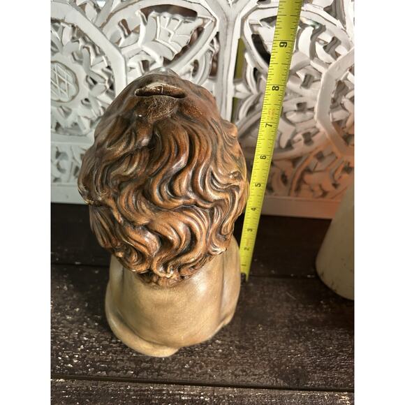 Atlantic Mold Ceramic Lou Lion 8" Tall Hand Painted Vintage Animal Bank 1970 - Picture 2 of 9